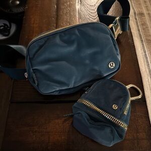 SOLD - Lululemon Green Jasper velour Everywhere Belt Bag and Mini Nano Backpack